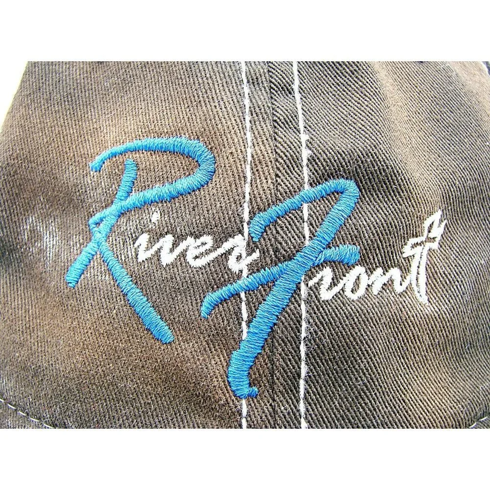 Sportsman River Front Unisex Brown Mesh Baseball Hat Cap Fishing Adjustable Size